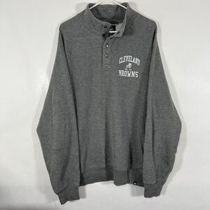Cleveland Browns ‘47 Brand 1/4 Snap Sweater Mens Size XXL 2XL Gray Sweatshirt